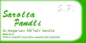 sarolta pandli business card